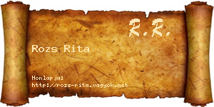 Rozs Rita névjegykártya