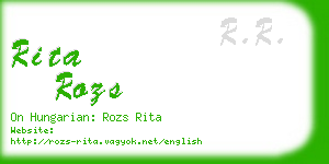 rita rozs business card